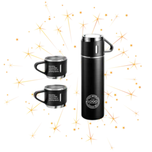 Stainless Steel Vacuum Flask Set with 3 Cup